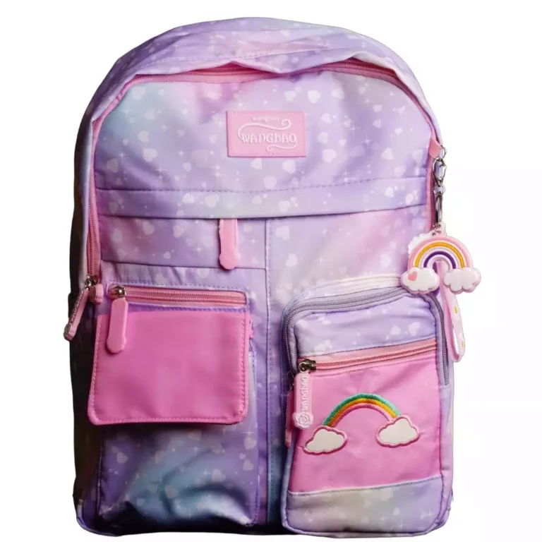 Rainbow School Bag For Girl’s ‘L’ Size Purple